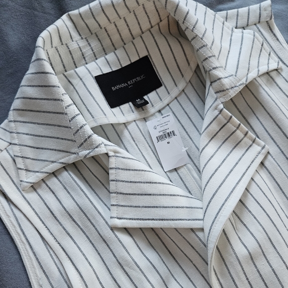 New* sz M Banana Republic long vest wrap dress Linen Blend NWT sz M medium - Picture 4 of 11